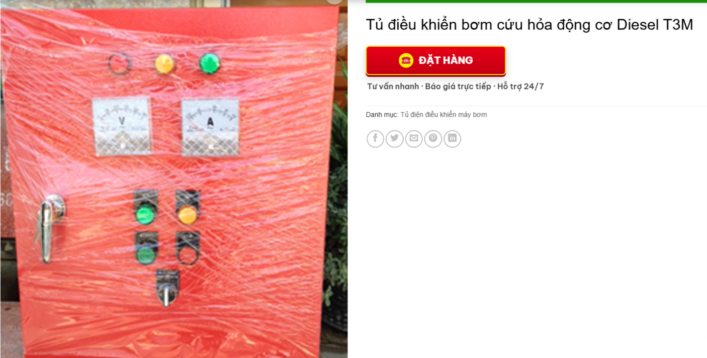 Tủ điều khiển bơm cứu hỏa động cơ Diesel T3M